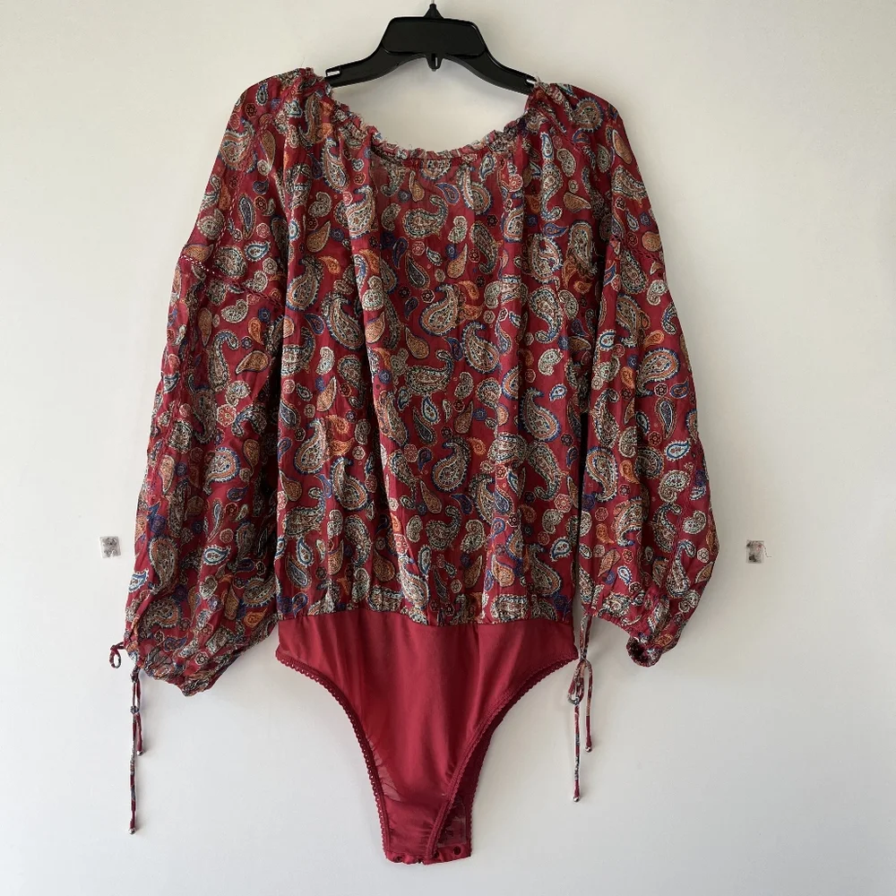 FreePeople sundown paisley long sleeve bodysuit - Picture 9 of 11